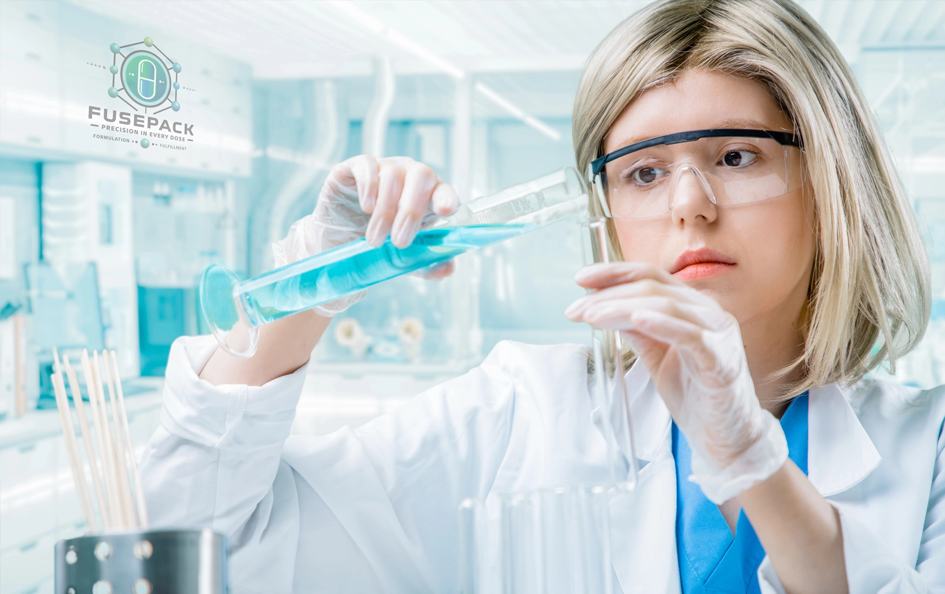 Female Scientist with Beaker